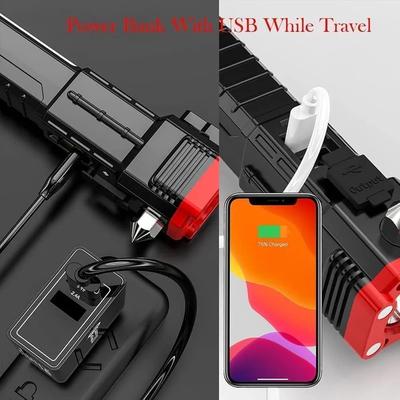 Rechargeable LED Torch Black ABS Aluminum Head