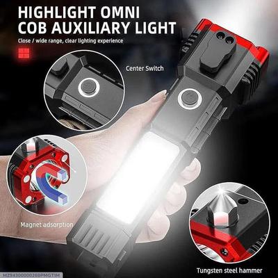 Rechargeable LED Torch Black ABS Aluminum Head