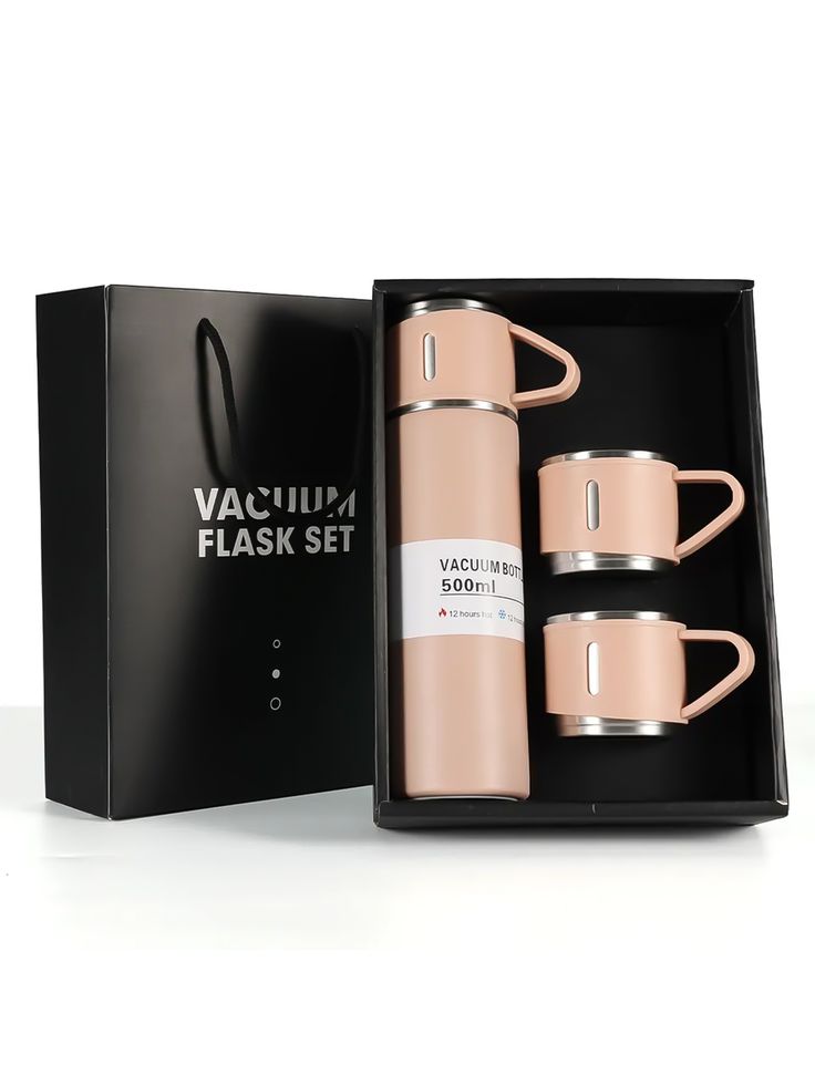 Stainless steel vacuum flask set