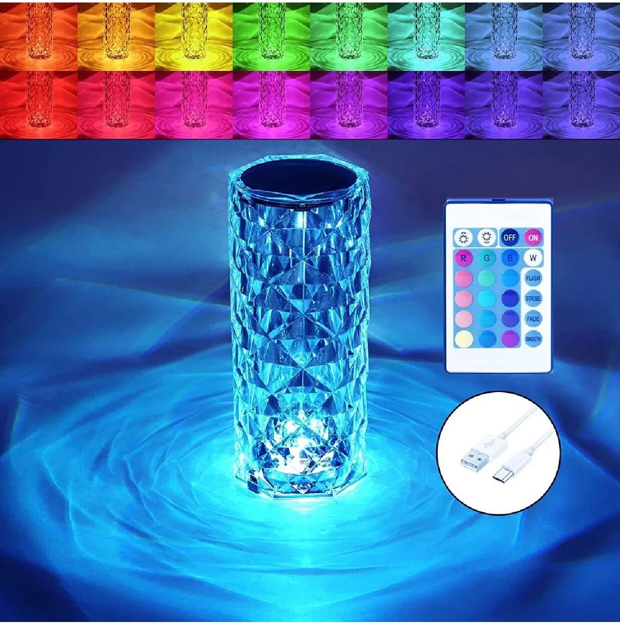 16 Colors LED Room Lamp