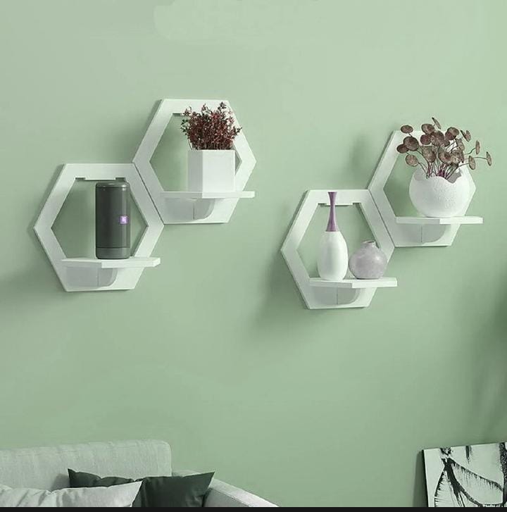 Set of 4 Decorative Wall Shelves Multiple Designs