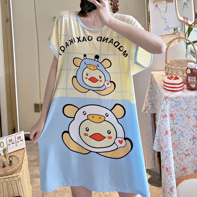 Summer Korean Princess Sweet Cute Cloth Bag Nightdress Women